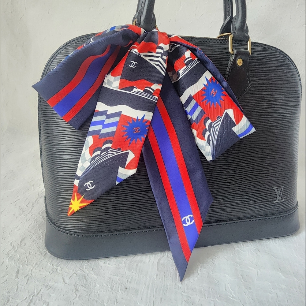 Auth Chanel ShipFlag Silk Twilly
